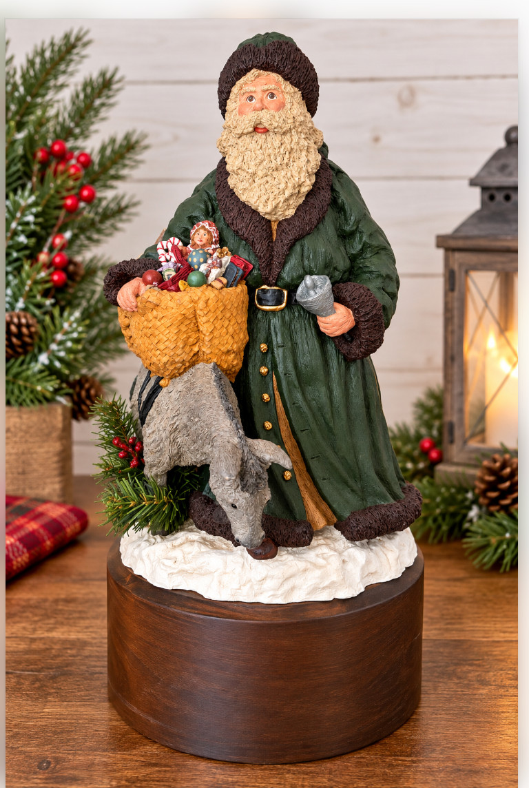 Vintage June McKenna Santa Donkey Toys Large 20" Christmas Figurine Folk Art Vintage June McKenna Santa Donkey Toys Large 20" Christmas Figurine Folk Art