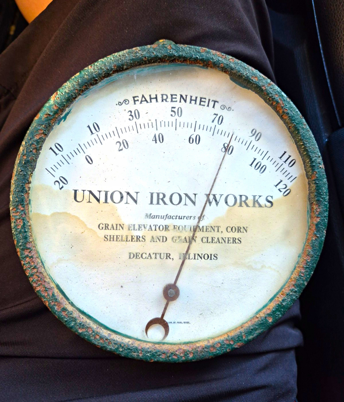 Vintage Antique Union Iron Works Decatur, Illinois Thermometer WORKING Vintage Antique Union Iron Works Decatur, Illinois Thermometer WORKING