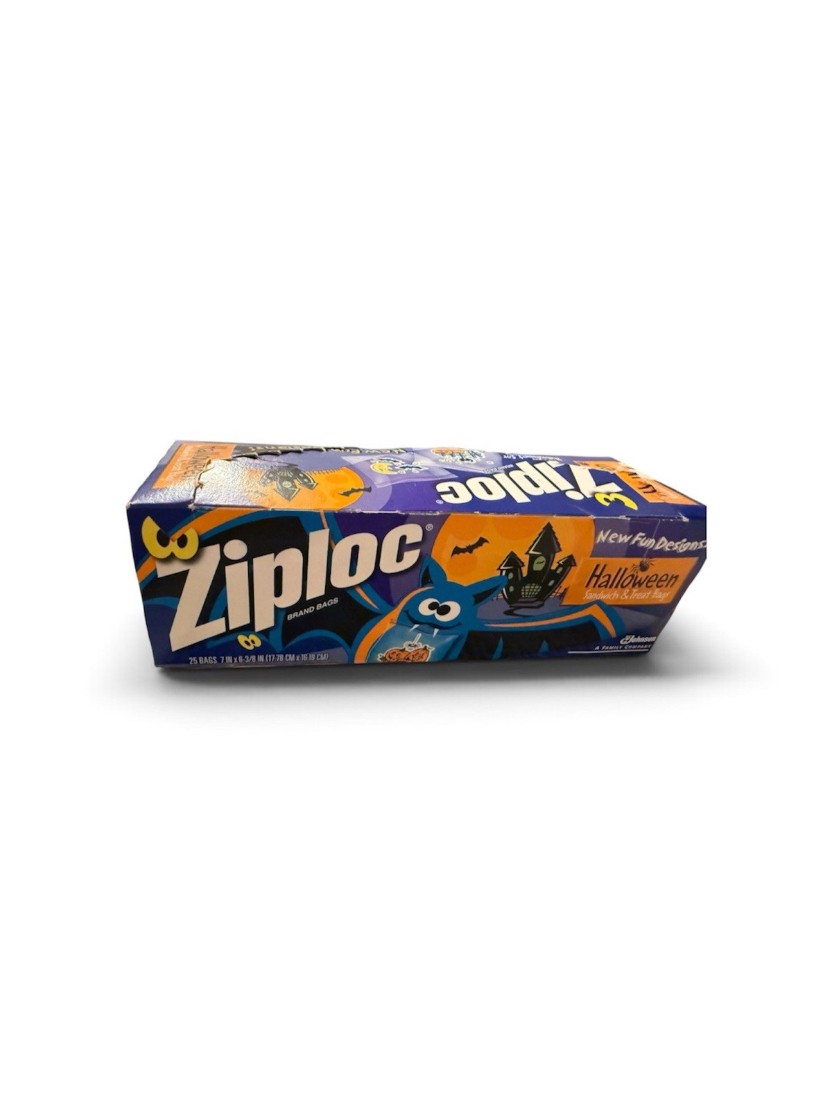 Vintage 2001 Ziploc Halloween Sandwich Bags 25 Count Open Box Bat Haunted House Vintage 2001 Ziploc Halloween Sandwich Bags 25 Count Open Box Bat Haunted House