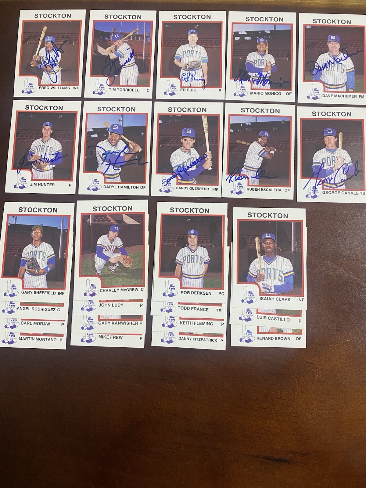 1987 Stockton Ports A (Milwaukee Brewers) 10/25 Signed Minor League Team Set 1987 Stockton Ports A (Milwaukee Brewers) 10/25 Signed Minor League Team Set