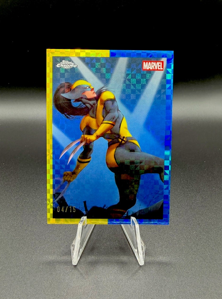 2025 Topps Marvel Deadpool X-23 Original Art Blue & Yellow X Fractor /15 TO-9 2025 Topps Marvel Deadpool X-23 Original Art Blue & Yellow X Fractor /15 TO-9