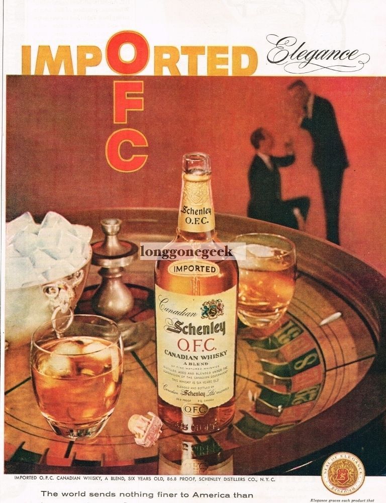 1957 SCHENLEY O.F.C. Old Fine Canadian Whiskey Vintage Ad 1957 SCHENLEY O.F.C. Old Fine Canadian Whiskey Vintage Ad
