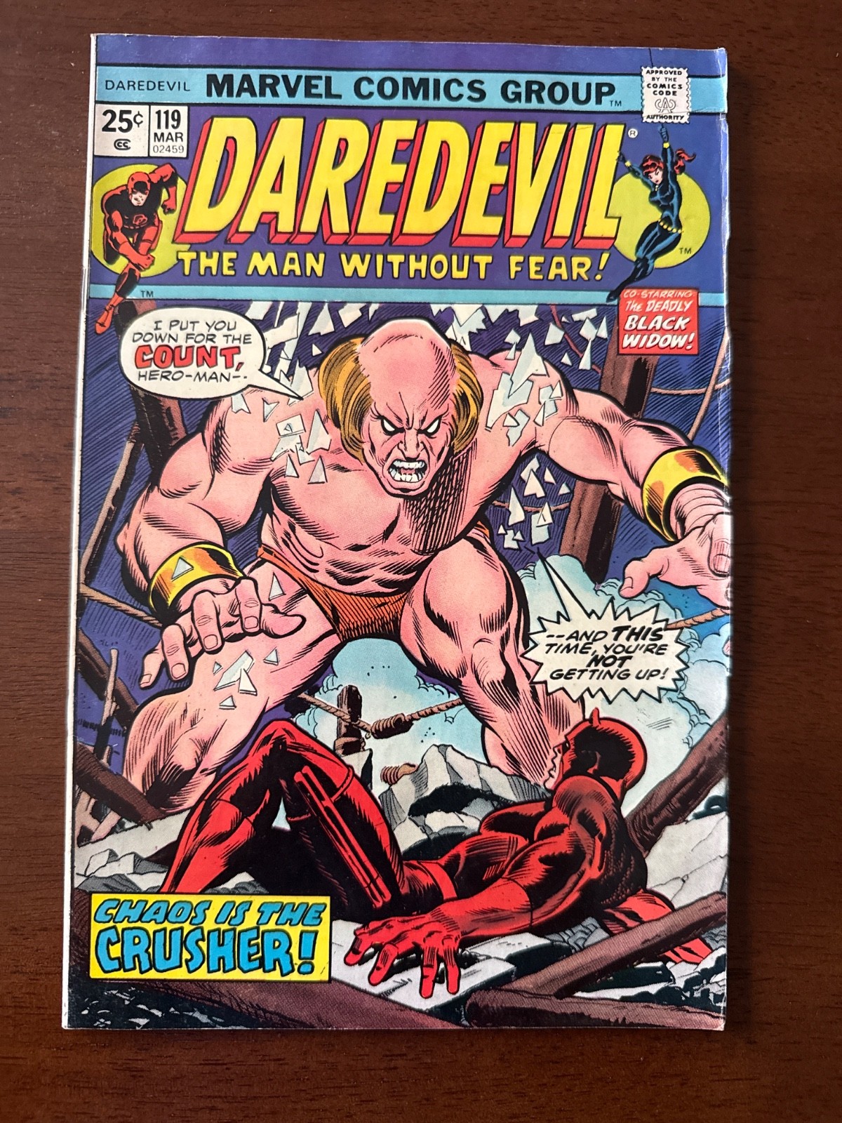 Daredevil #119 Vol. 1 (Marvel, 1975) Key 1st And Only Appearance Of Crusher, VF Daredevil #119 Vol. 1 (Marvel, 1975) Key 1st And Only Appearance Of Crusher, VF