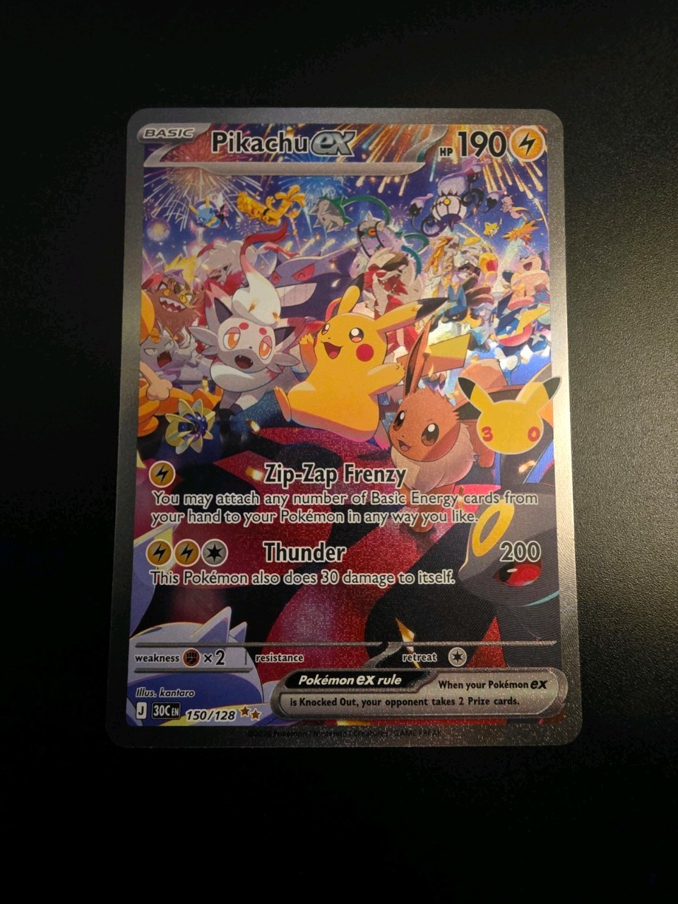 Pokémon TCG Night Pikachu Ex 150/128 SAR 30th Anniversary Pokémon TCG Night Pikachu Ex 150/128 SAR 30th Anniversary