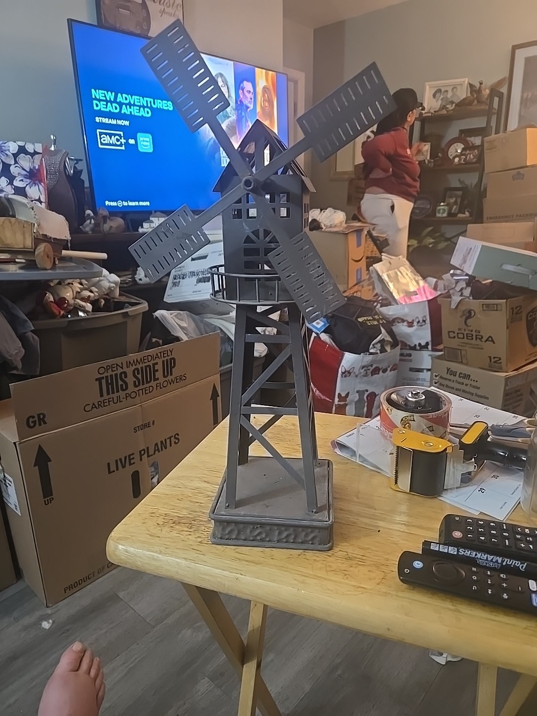 Vtg. Metal Made Windmill With Upper Loft Vtg. Metal Made Windmill With Upper Loft