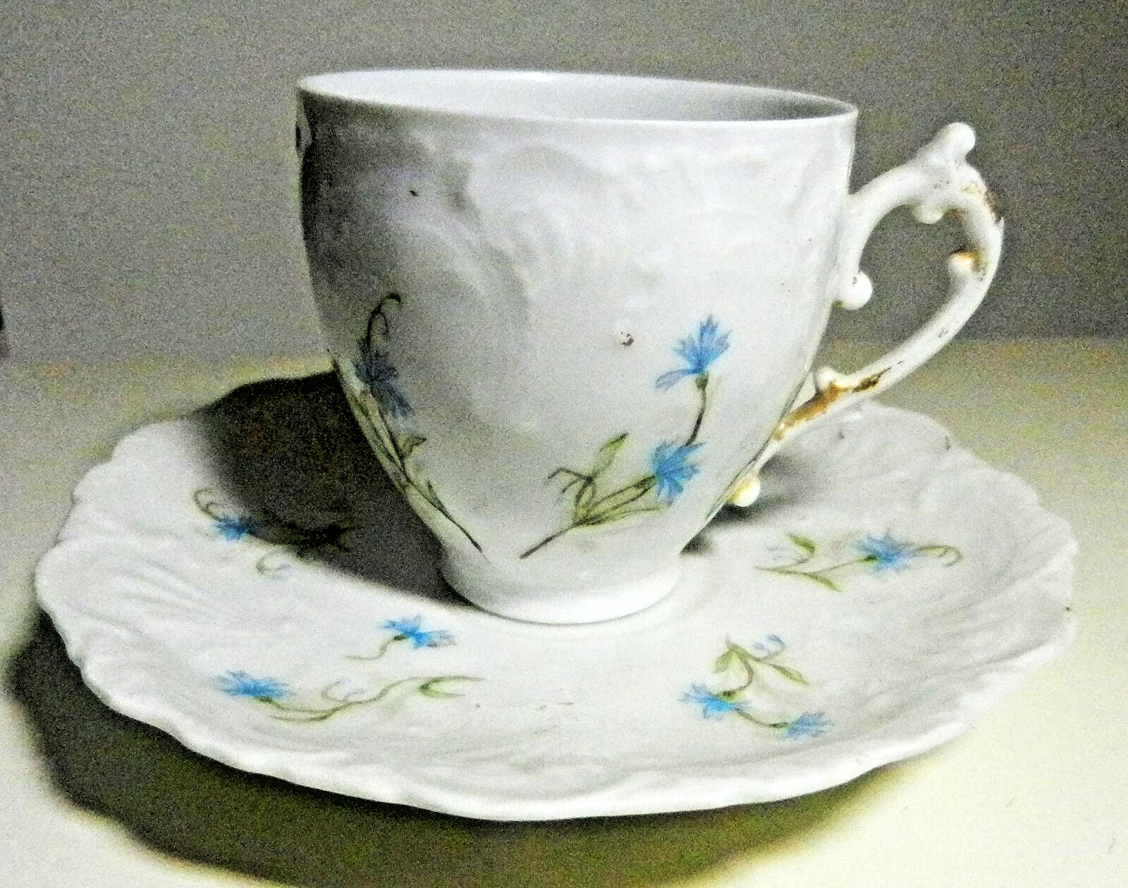 Antique Demitasse Cup & Saucer Florence Pattern -T & V, France-Pat 28 Oct 1890