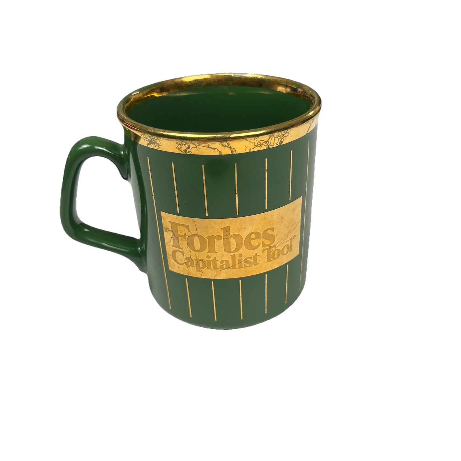 Vintage Forbes Capitalist Tool Mug Green Gold Accent Coffee Cup Made In England Vintage Forbes Capitalist Tool Mug Green Gold Accent Coffee Cup Made In England