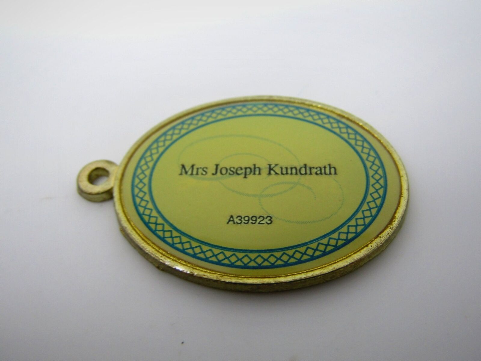 Vintage Virgin Mary Medal: Christian Jewelry Religious Theme Mrs. Joseph Kundrat