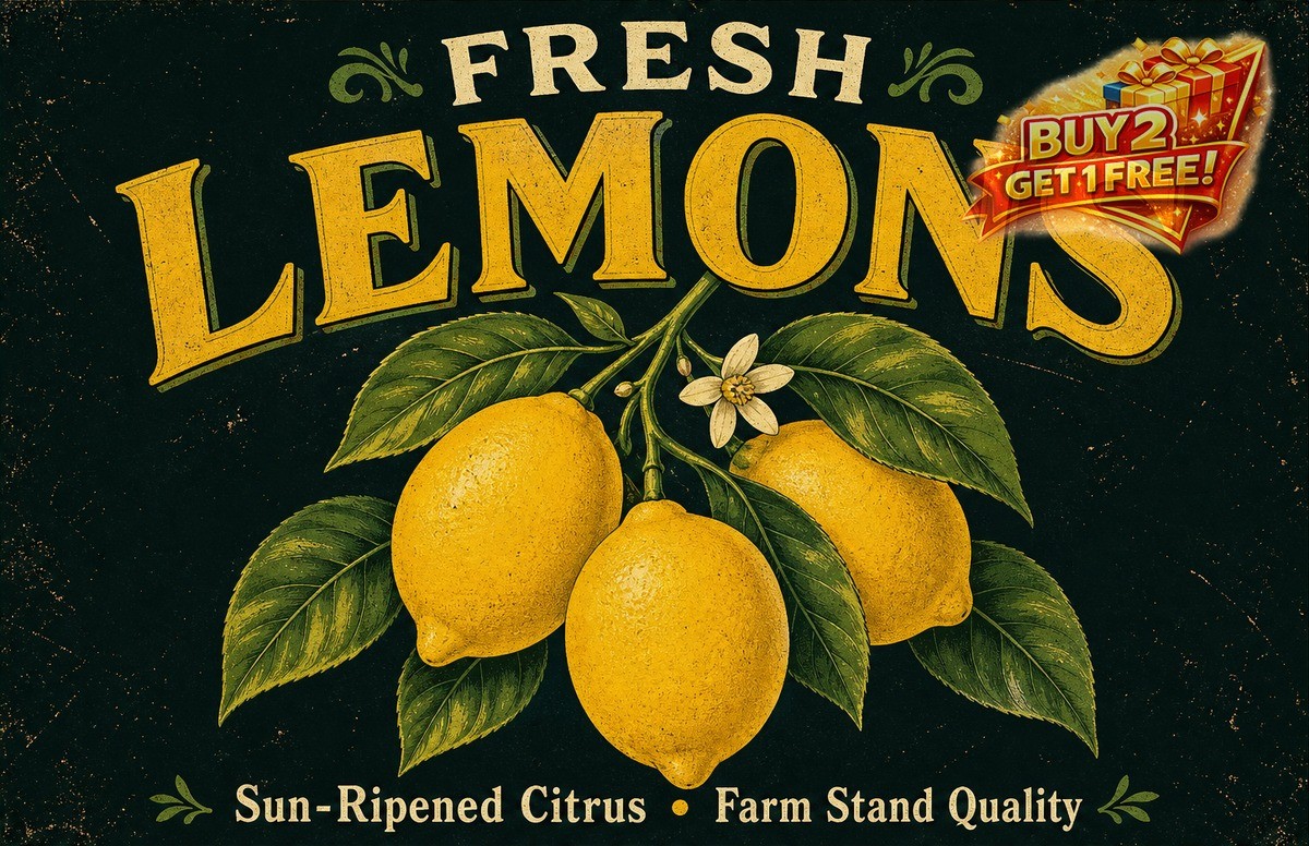 Fresh Lemon Yellow Fruit Tree Kitchen Garden Sign Retro Cafe Metal Tin Plaque Fresh Lemon Yellow Fruit Tree Kitchen Garden Sign Retro Cafe Metal Tin Plaque