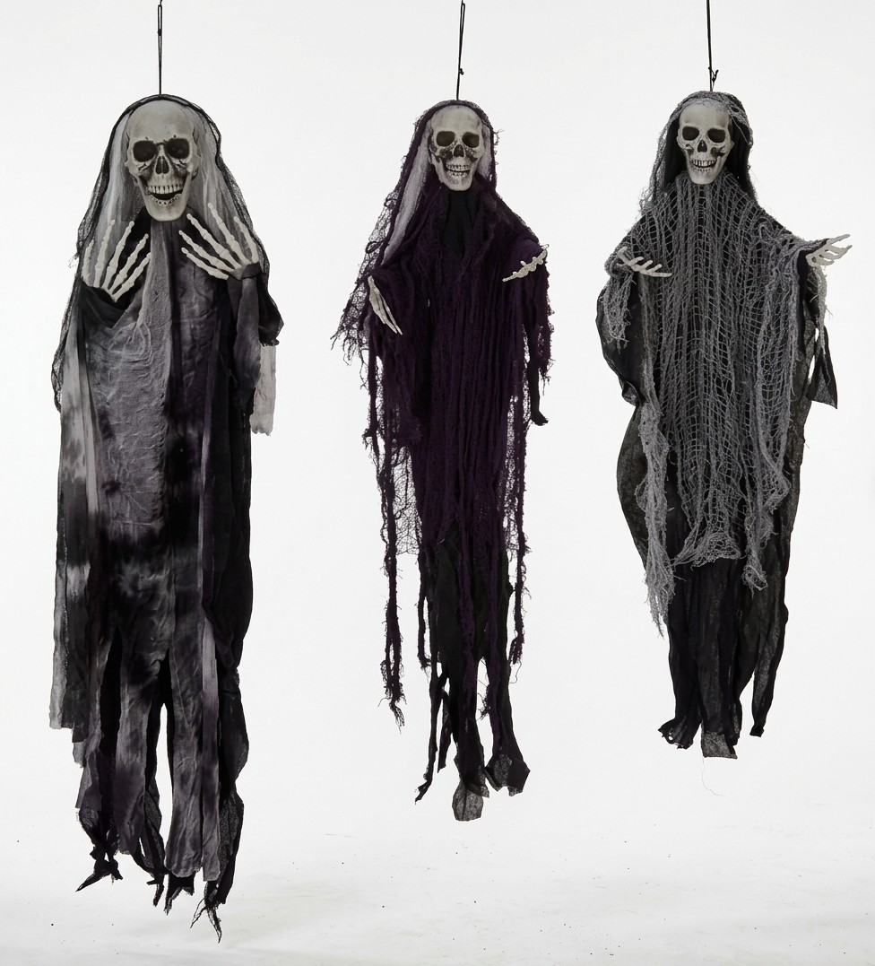 3 Pack Hanging Grim Reapers Halloween Decorations Skeletons Ghosts Outdoor Decor