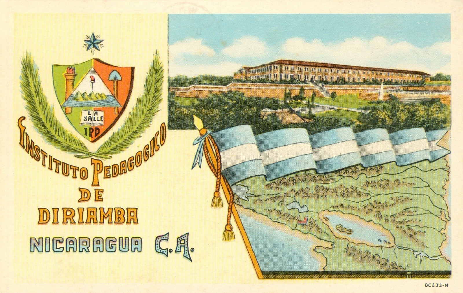 Nicaragua, CARAZO, Instituto PEDAGOGICO de DIRIAMBA Postcard Vintage c1960 Nicaragua, CARAZO, Instituto PEDAGOGICO de DIRIAMBA Postcard Vintage c1960