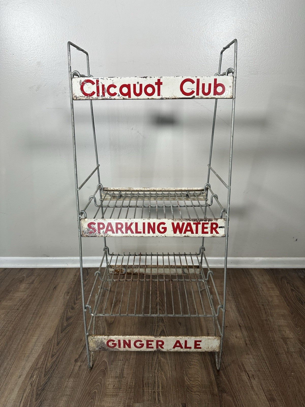 VINTAGE WIRE Clicquot Club RACK DRINK ADVERTISING SODA DISPLAY Ginger Ale