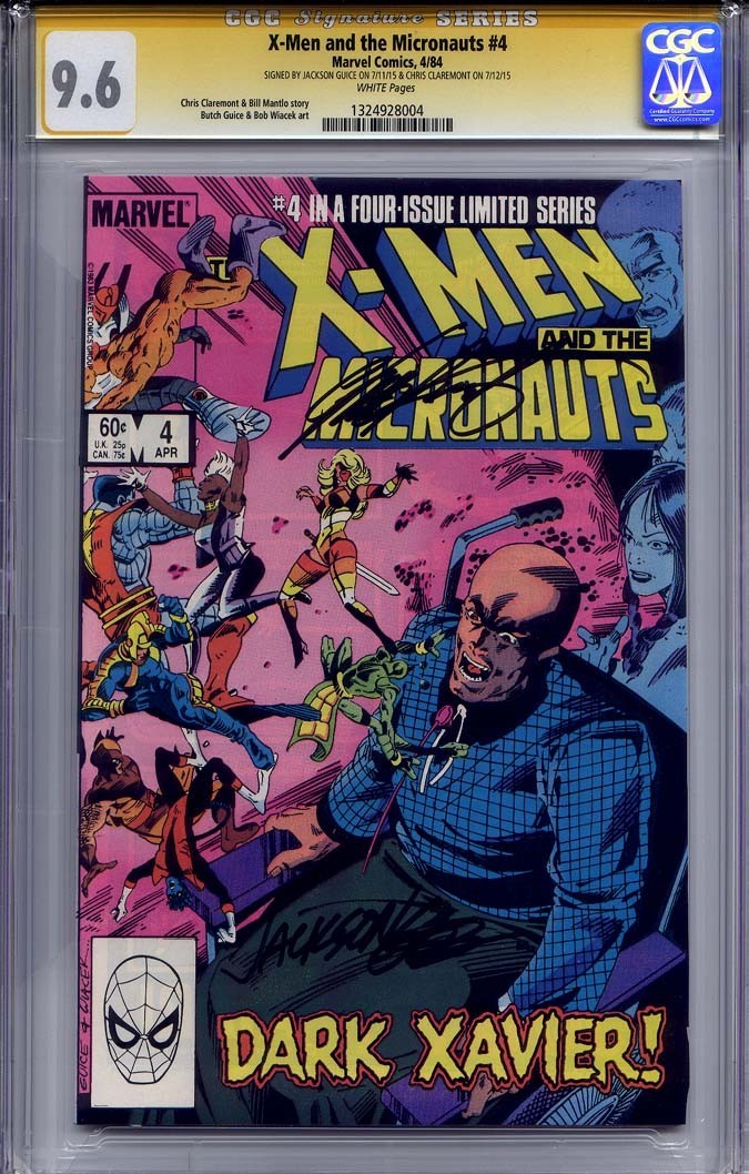 X-MEN AND THE MICRONAUTS #4 CGC 9.6 SS CHRIS CLAREMONT & JACKSON BUTCH GUICE X-MEN AND THE MICRONAUTS #4 CGC 9.6 SS CHRIS CLAREMONT & JACKSON BUTCH GUICE