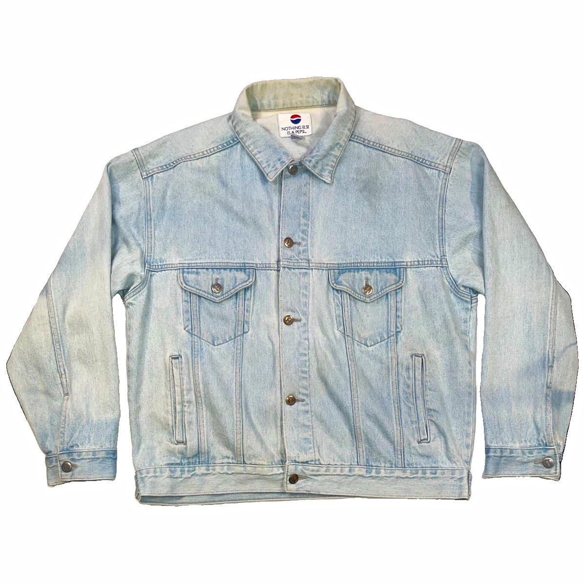 Vintage 90s Pepsi Nothing Else Is A Pepsi Denim Trucker Jacket Mens Large Light