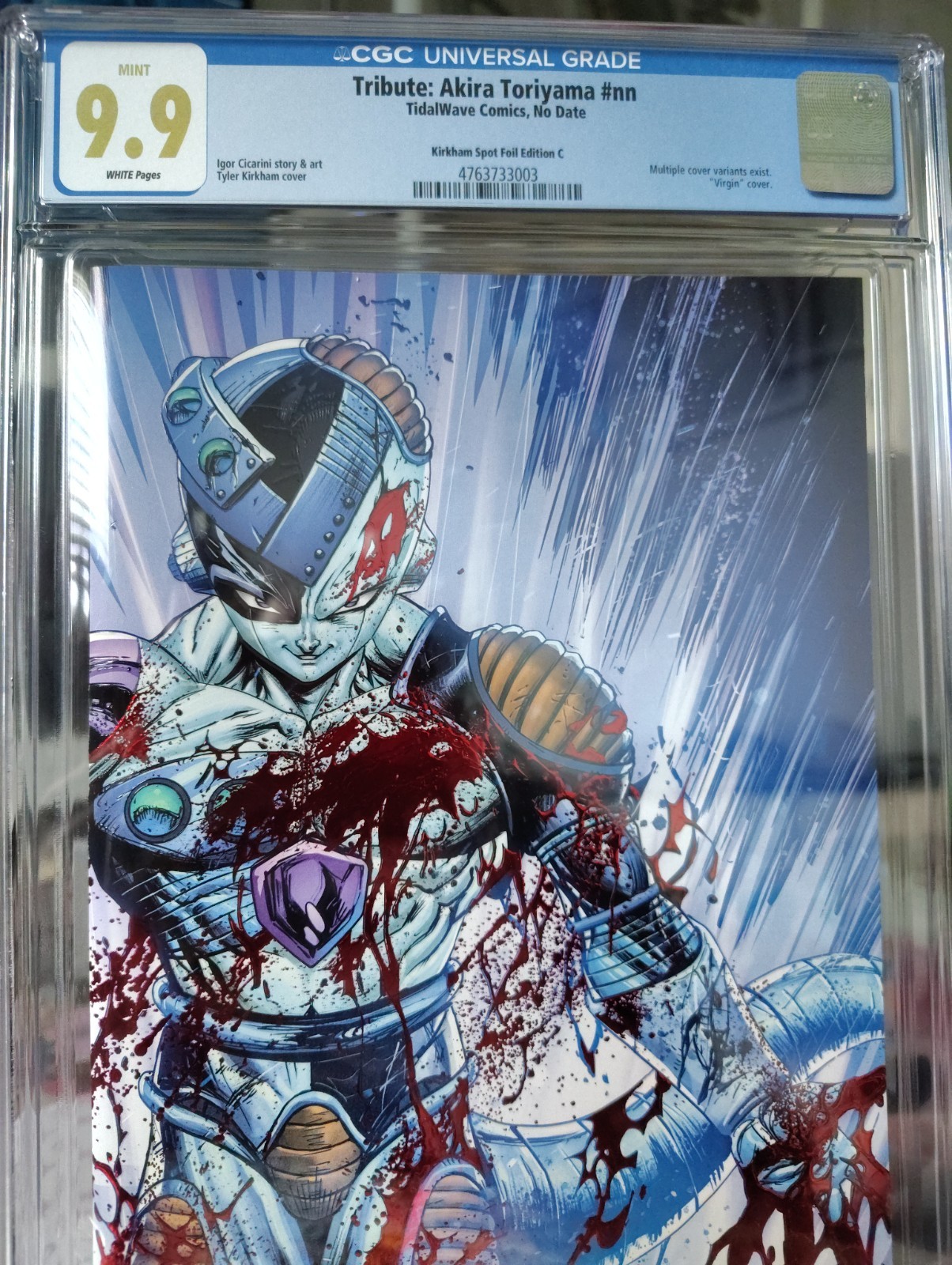 Toriyama Tribute CGC 9.9 Kirkham Battle Damage Mecha Frieza Foil LTD 30 POP 1 Toriyama Tribute CGC 9.9 Kirkham Battle Damage Mecha Frieza Foil LTD 30 POP 1