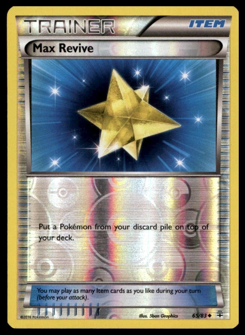 Pokémon 2016 Max Revive #65/83 Non-Sport Card Hologram Item 5ban Graphics
