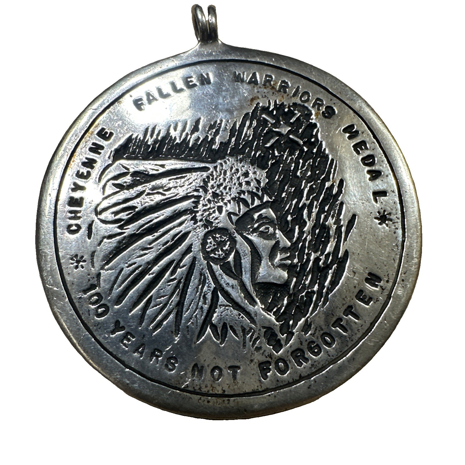Vintage Ben Nighthorse Campbell Cheyenne Fallen Warrior Silver Medal No: 113 Vintage Ben Nighthorse Campbell Cheyenne Fallen Warrior Silver Medal No: 113