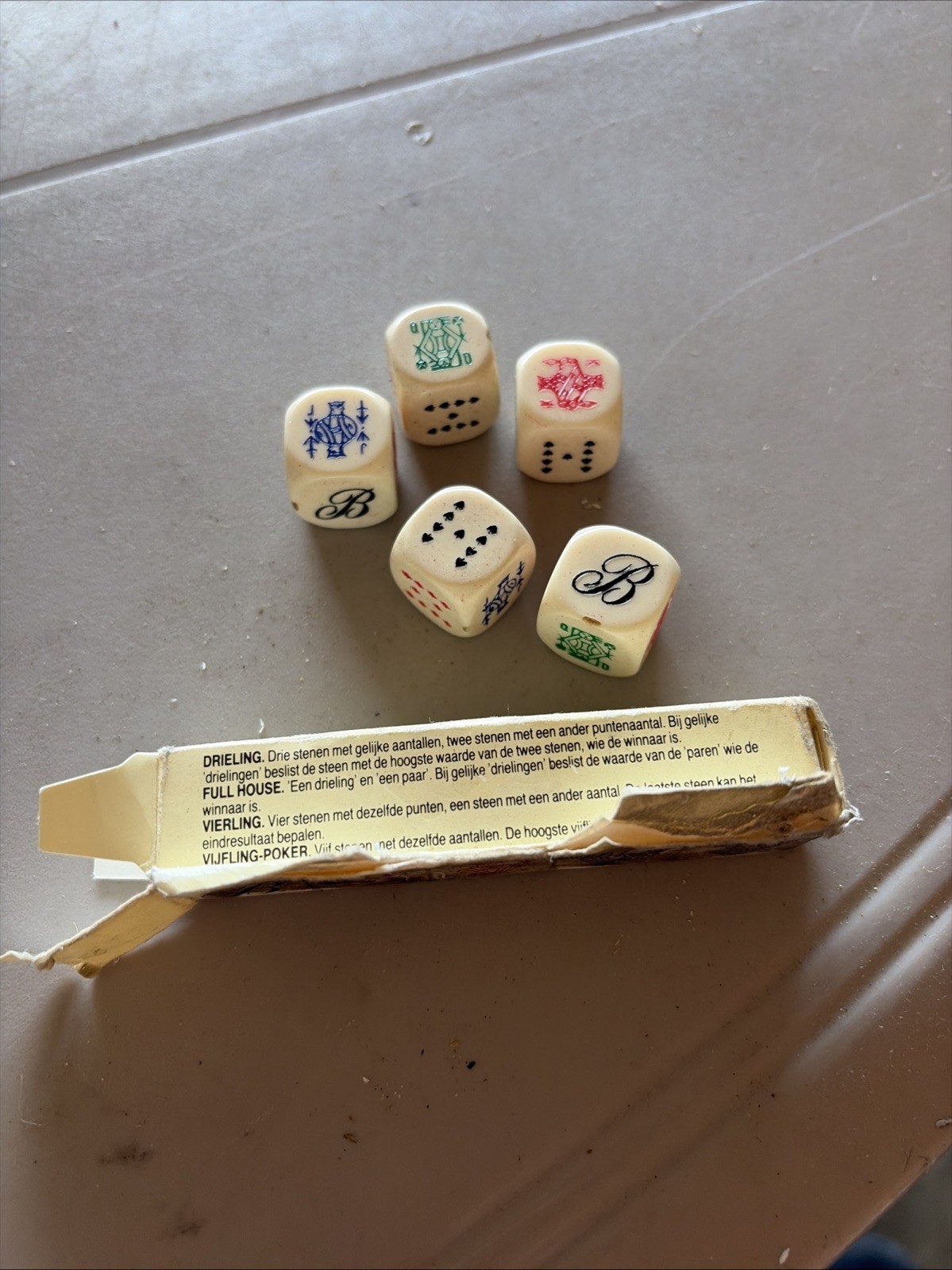Set Of 5 Vintage Dutch Poker Dice Set Of 5 Vintage Dutch Poker Dice