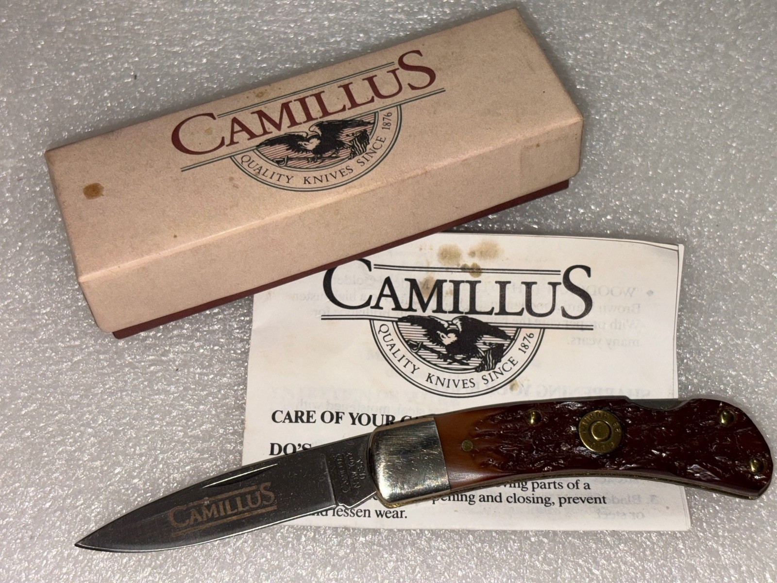 Camillus C-1 Classic Cartridge Lockback Knife NOS Box Papers Camillus C-1 Classic Cartridge Lockback Knife NOS Box Papers