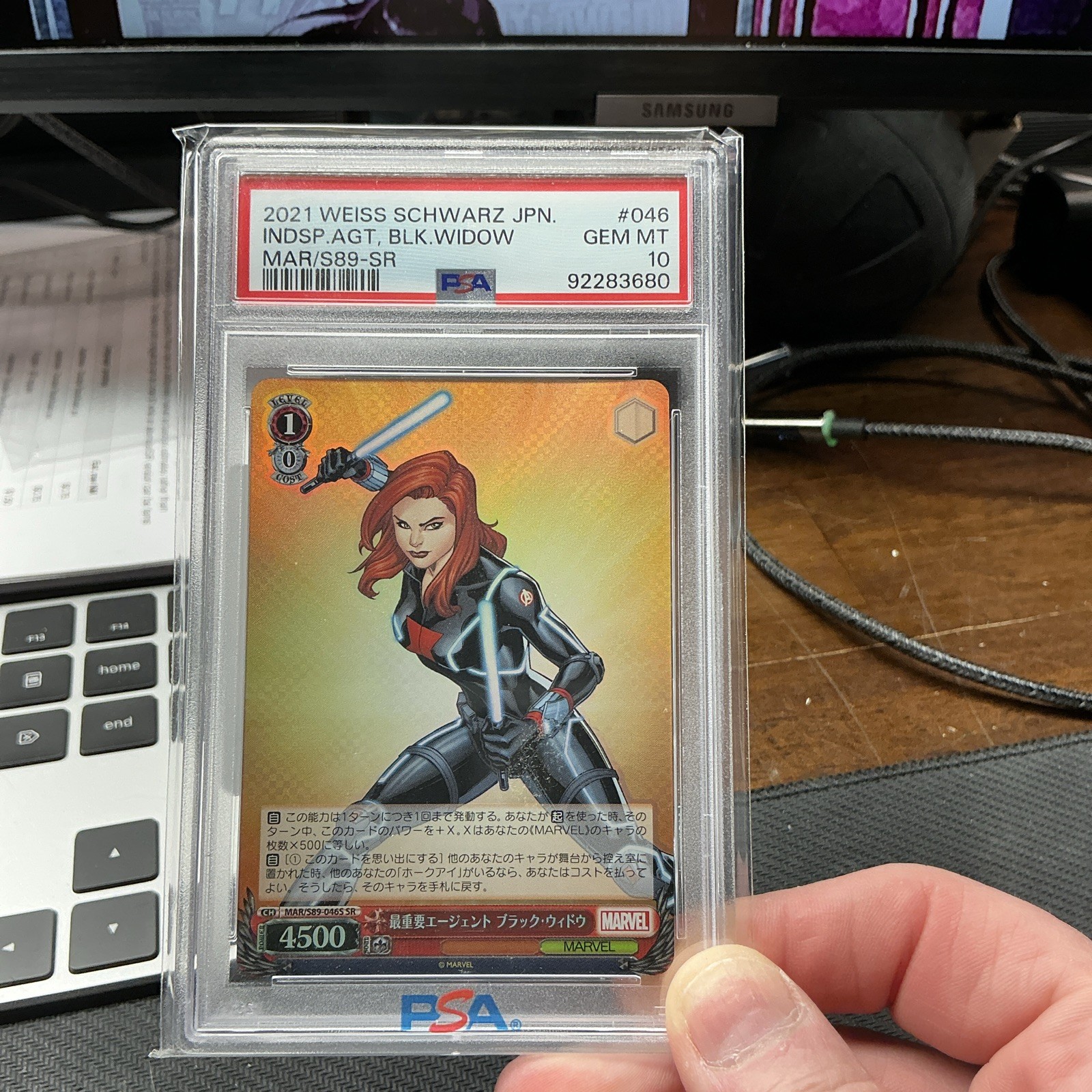2021 Weiss Schwarz Marvel Black Widow MAR/S89-046SSR PSA 10 Gem Mint Japanese 2021 Weiss Schwarz Marvel Black Widow MAR/S89-046SSR PSA 10 Gem Mint Japanese