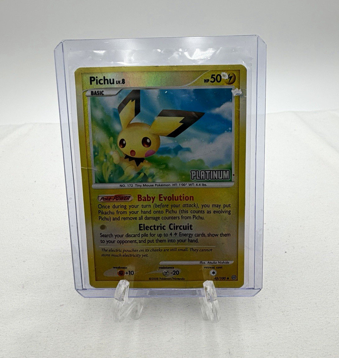 Pichu 45/100 Platinum Stamped Burger King Promo Reverse Holo Pokemon 2009 Pichu 45/100 Platinum Stamped Burger King Promo Reverse Holo Pokemon 2009