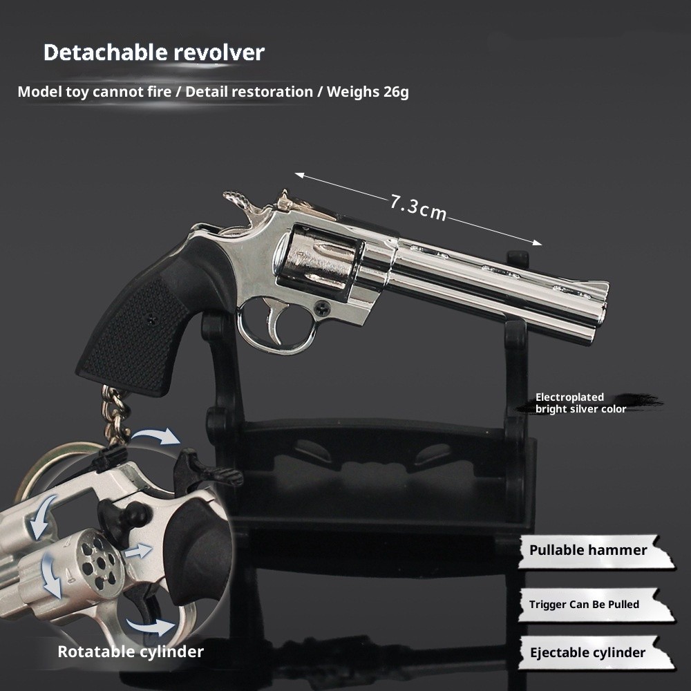 1:3 Mini Revolver Metal Gun Model Detachable Alloy Keychain 1:3 Mini Revolver Metal Gun Model Detachable Alloy Keychain
