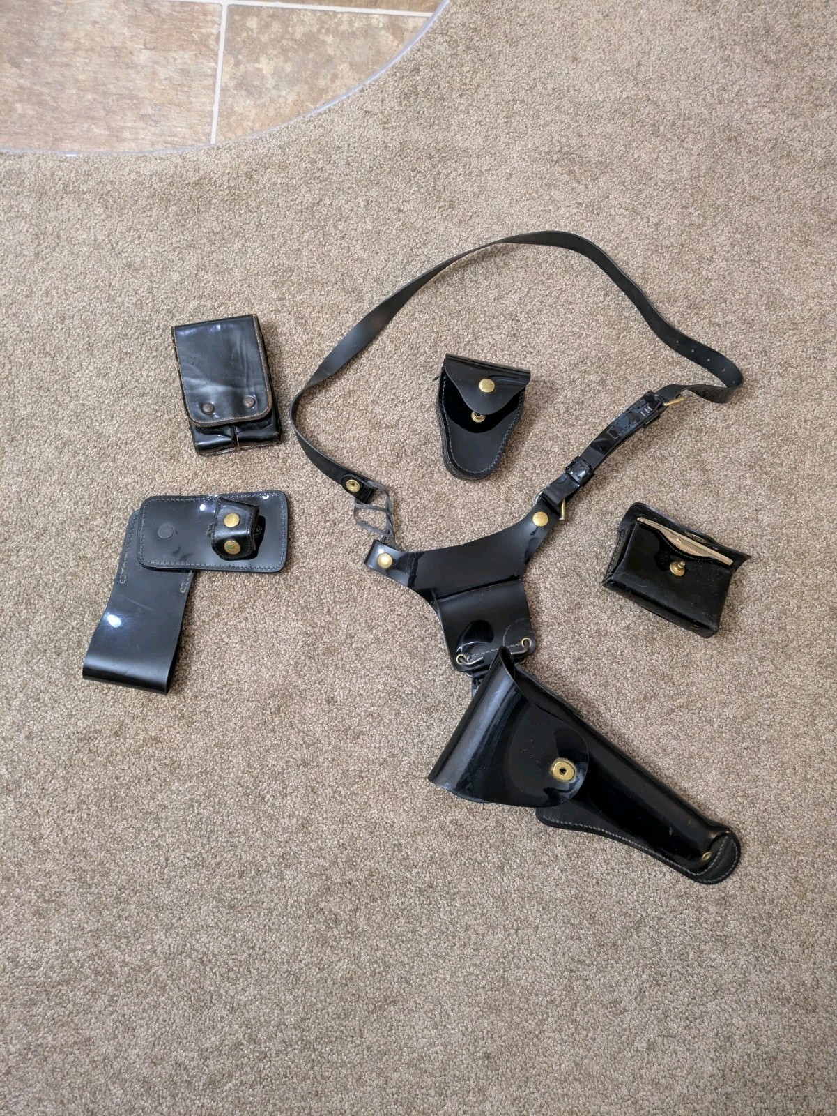 Vintage USAF Service Mfg Co Yonkers Police Holster Duty Belt Black