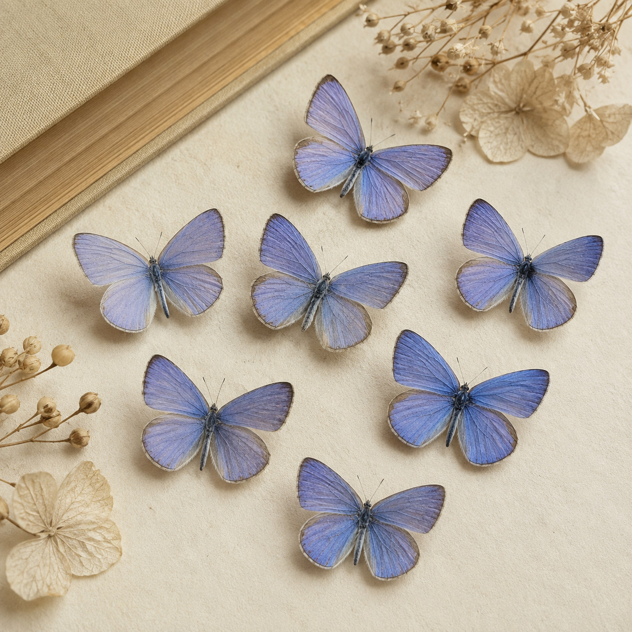 7 Real Blue Butterfly Specimens Spread Wings 2-2.6cm DIY Insect Art 7 Real Blue Butterfly Specimens Spread Wings 2-2.6cm DIY Insect Art