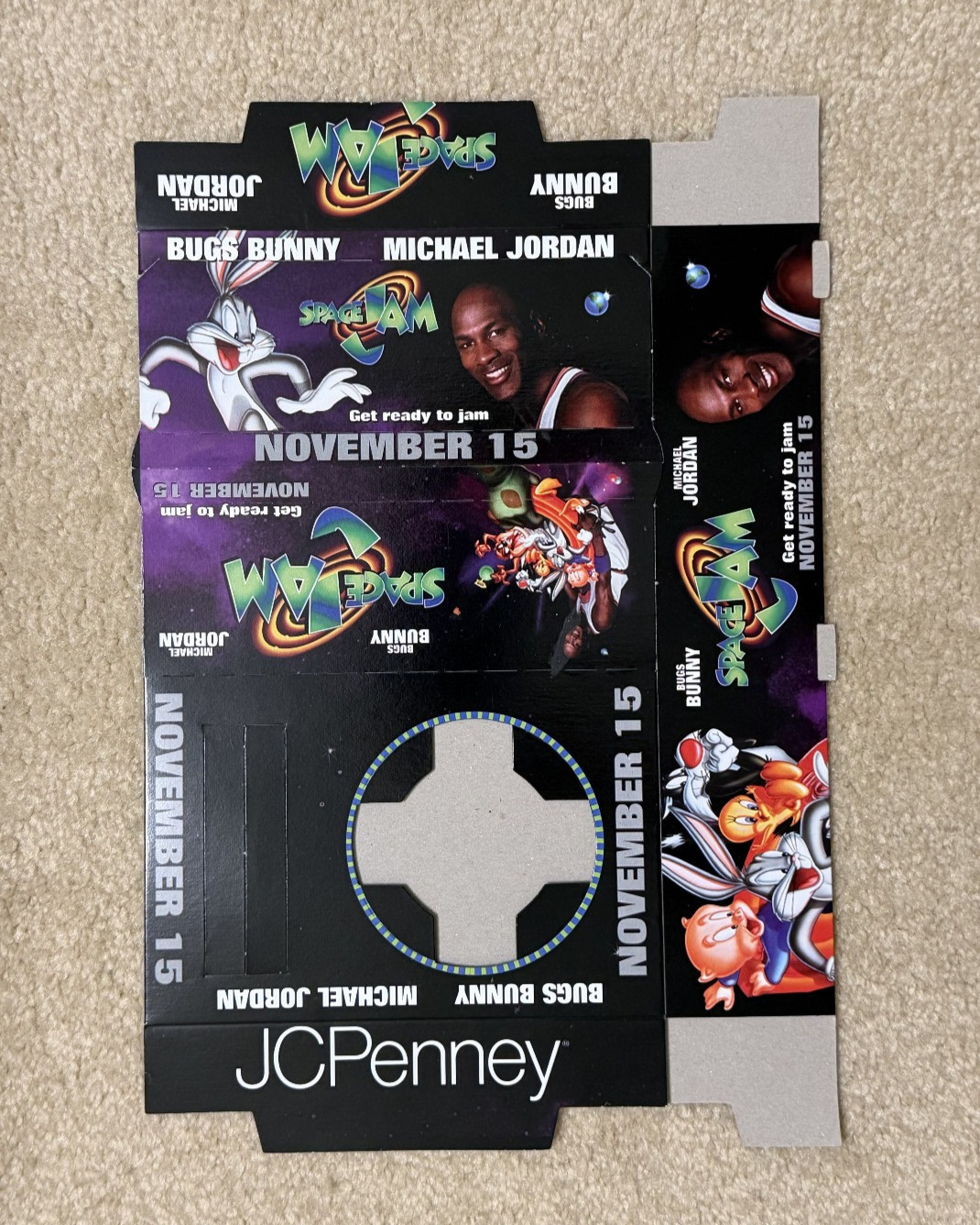 Space Jam Michael Jordan Vintage 1996 JC Penny Cup & Snack Holder - Ultra Rare Space Jam Michael Jordan Vintage 1996 JC Penny Cup & Snack Holder - Ultra Rare
