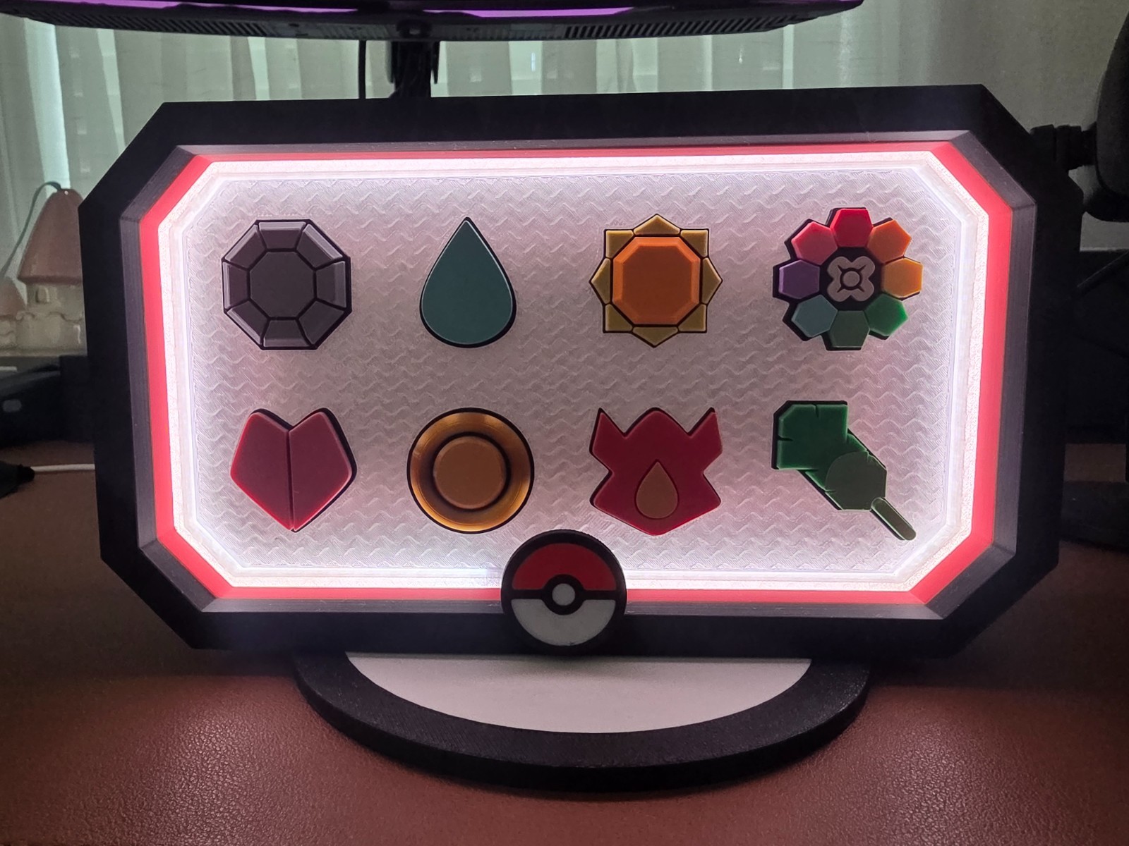 Kanto region Pokémon badge case All eight Removable  badges with magnets.