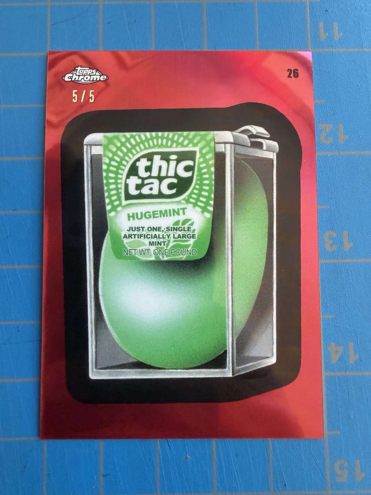 2026 Topps Wacky Packages #26 THIC THAC Red Chrome #5/5 Very Rare 2026 Topps Wacky Packages #26 THIC THAC Red Chrome #5/5 Very Rare