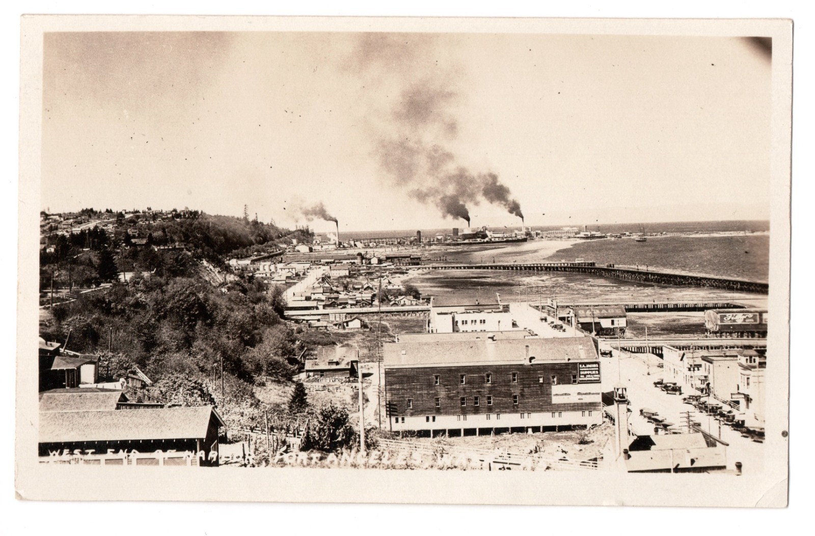 Vintage Port Angeles Washington WA RPPC Postcard West End of Harbor View Vintage Port Angeles Washington WA RPPC Postcard West End of Harbor View