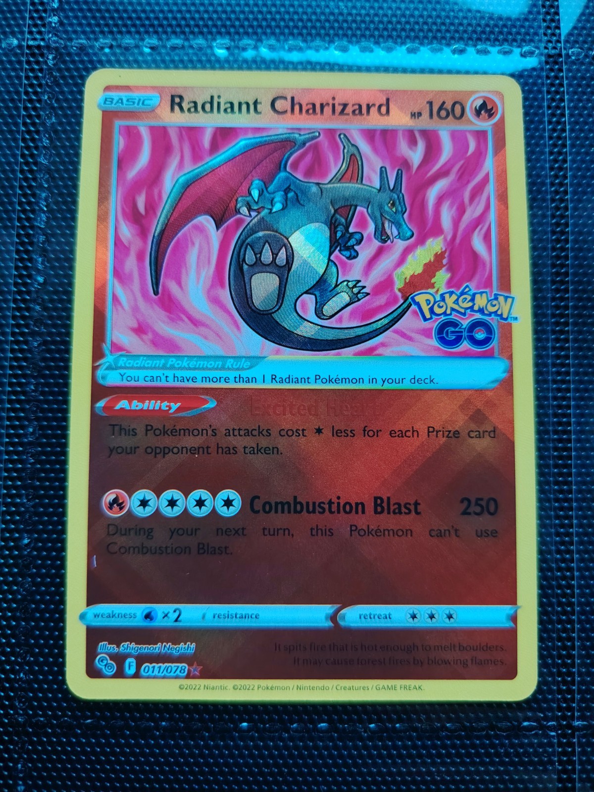 Pokémon TCG Radiant Charizard 011/078 Pokémon GO Holo Radiant Rare English Pokémon TCG Radiant Charizard 011/078 Pokémon GO Holo Radiant Rare English