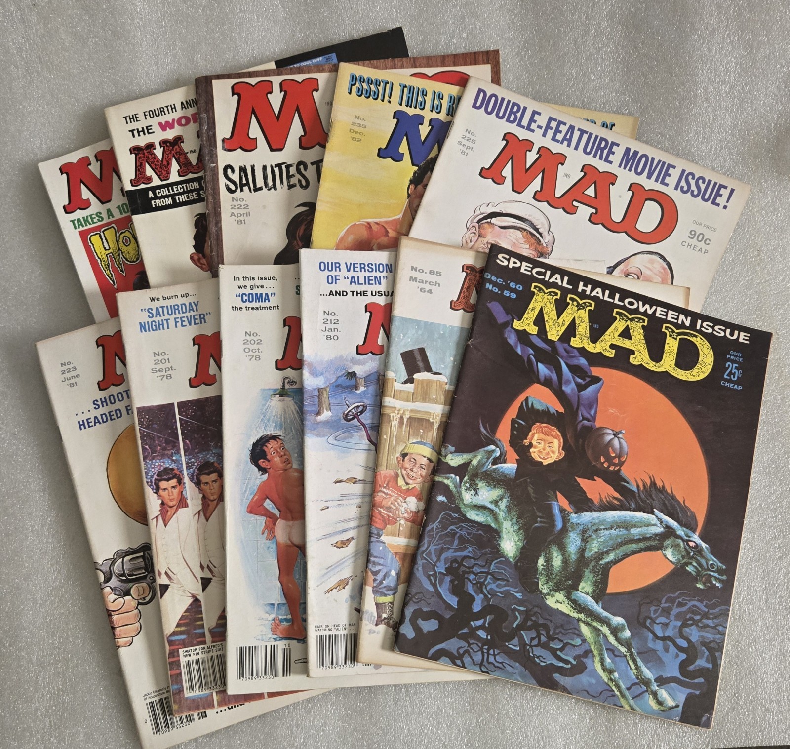 Vintage MAD Magazines Lot Of 11 Vintage MAD Magazines Lot Of 11