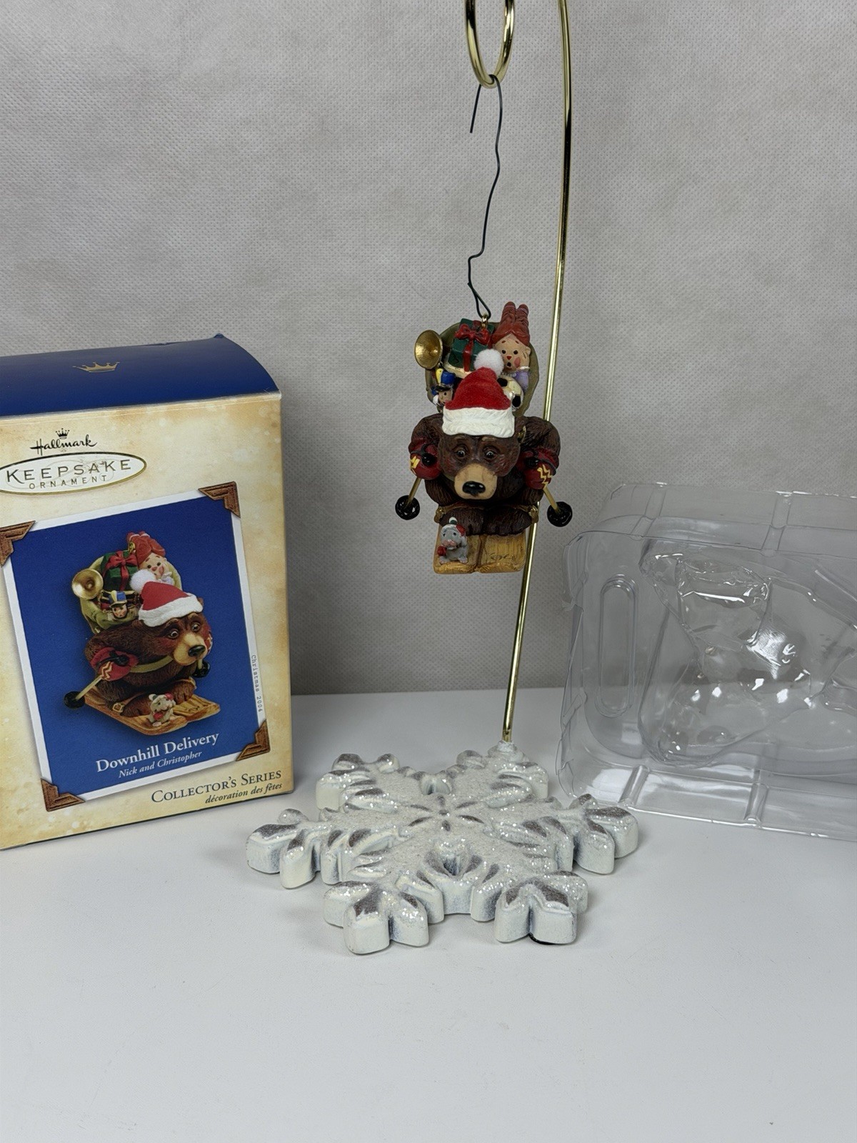 2004 Hallmark Keepsake Downhill Delivery Nick Christopher #1 Ornament QX2834 2004 Hallmark Keepsake Downhill Delivery Nick Christopher #1 Ornament QX2834