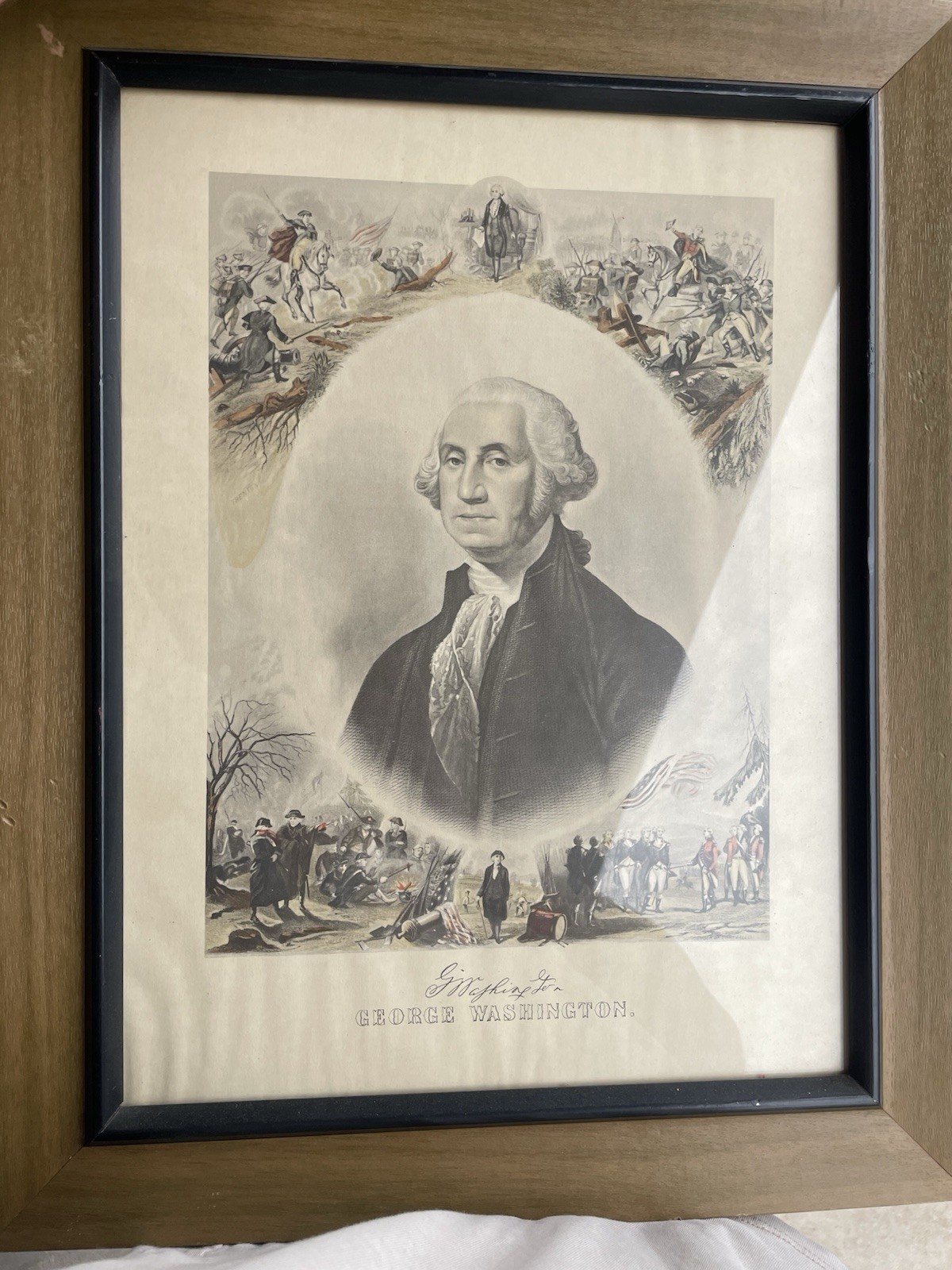 Antique 1866 Engraving of George Washington by J.C. Buttre – Framed