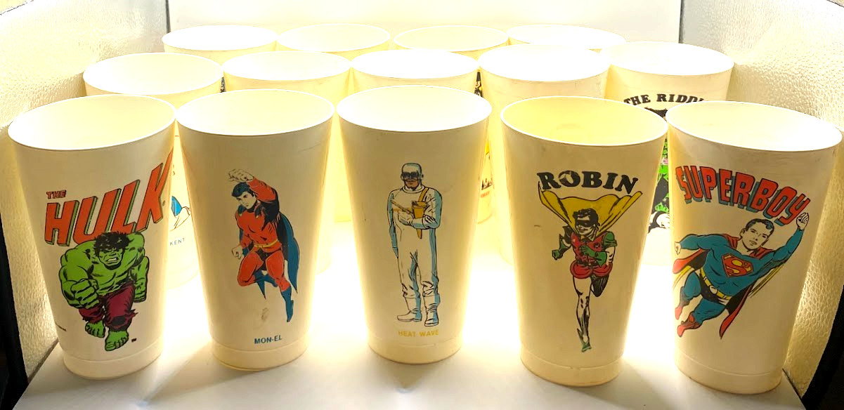 Vintage 7-eleven Slurpee Cups Marvel x 14 Vintage 7-eleven Slurpee Cups Marvel x 14