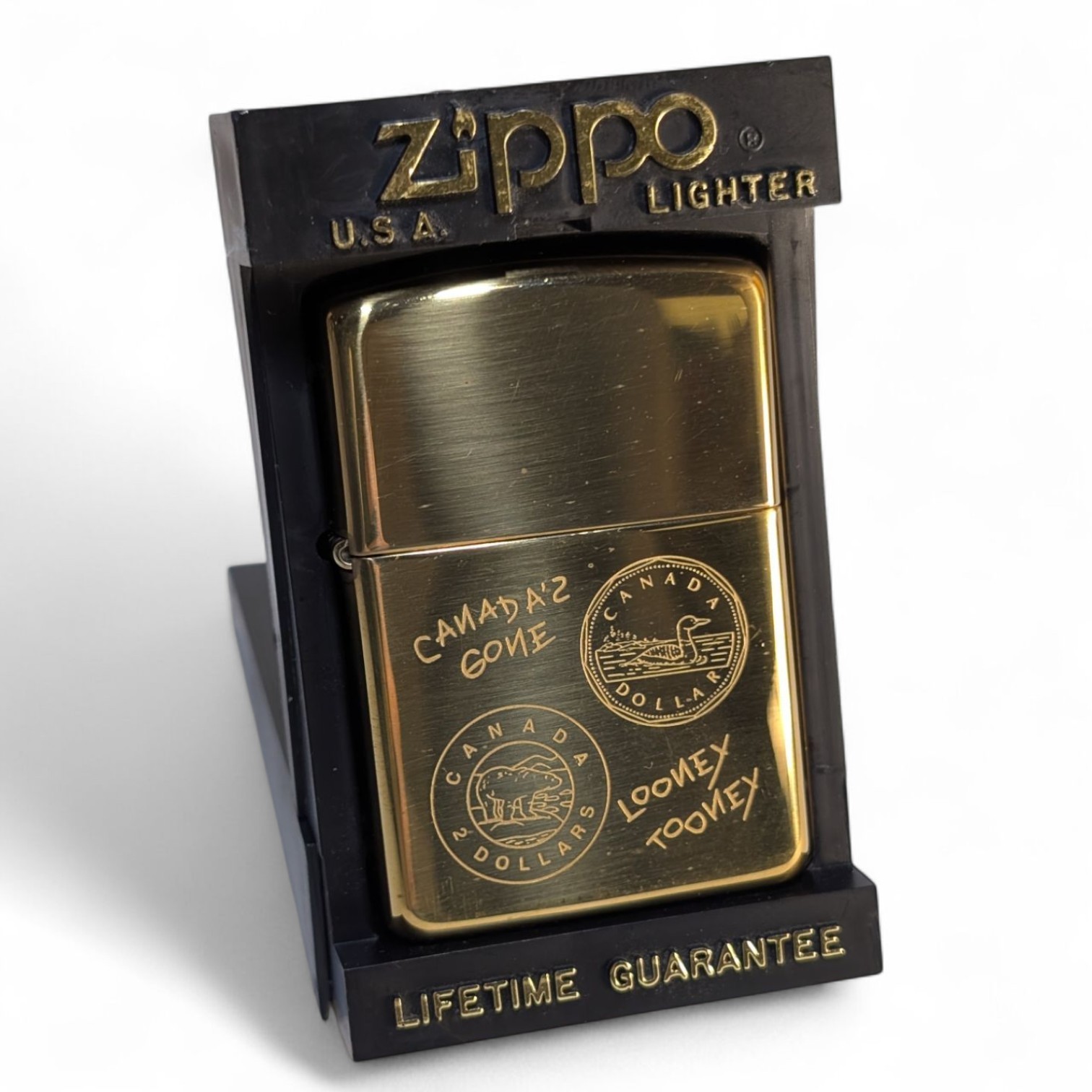 1996 Vintage Zippo Lighter - Canada’s Gone Looney Tooney Brass New & Unfired 🔥 1996 Vintage Zippo Lighter - Canada’s Gone Looney Tooney Brass New & Unfired 🔥