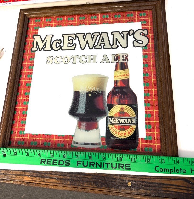 RARE Vintage McEwan’s Scotch Ale Bar Mirror Framed Scottish Beer Advertising 14” RARE Vintage McEwan’s Scotch Ale Bar Mirror Framed Scottish Beer Advertising 14”