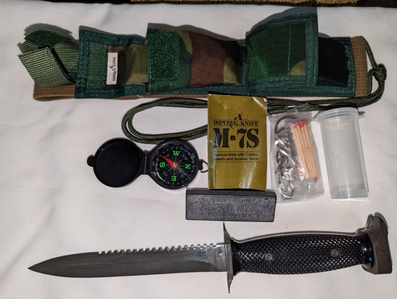VINTAGE 1975 IMPERIAL M7S SURVIVAL MILITARY SAWBACK KNIFE W/US SHEATH VINTAGE 1975 IMPERIAL M7S SURVIVAL MILITARY SAWBACK KNIFE W/US SHEATH