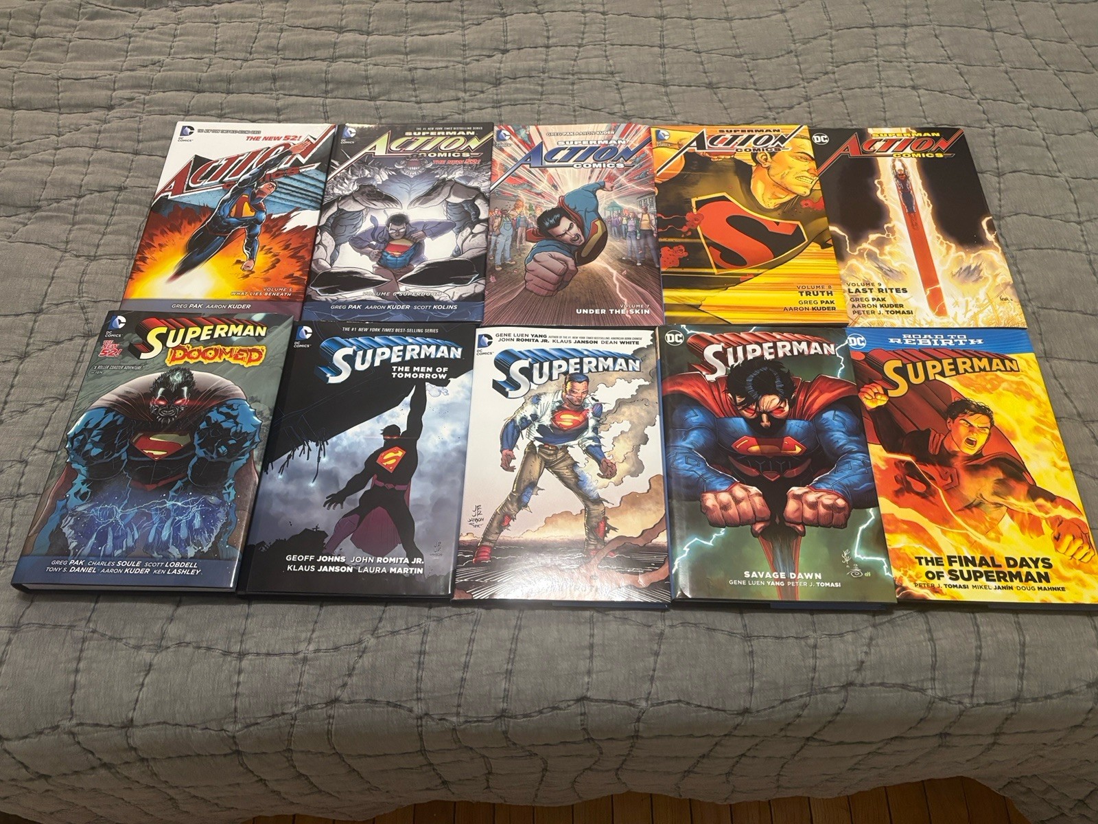 Superman Action Comics New 52 Hardcover Lot Of 10 DC Doomed Rebirth Pak Johns Superman Action Comics New 52 Hardcover Lot Of 10 DC Doomed Rebirth Pak Johns