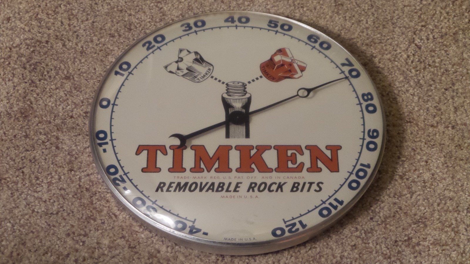 Vintage TIMKEN Rock Bits PAM Clock Store Advertising Wall Thermometer ~Nice One~ Vintage TIMKEN Rock Bits PAM Clock Store Advertising Wall Thermometer ~Nice One~