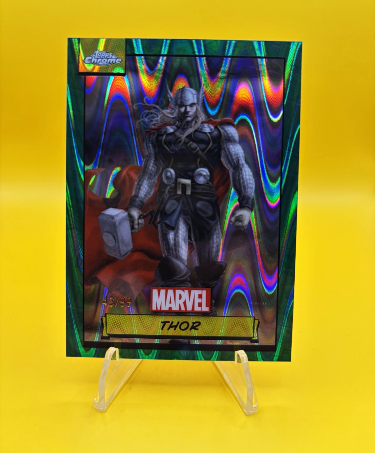 Topps 2024 Topps Chrome Marvel Thor #32 Gamma Ray Wave /99 Topps 2024 Topps Chrome Marvel Thor #32 Gamma Ray Wave /99