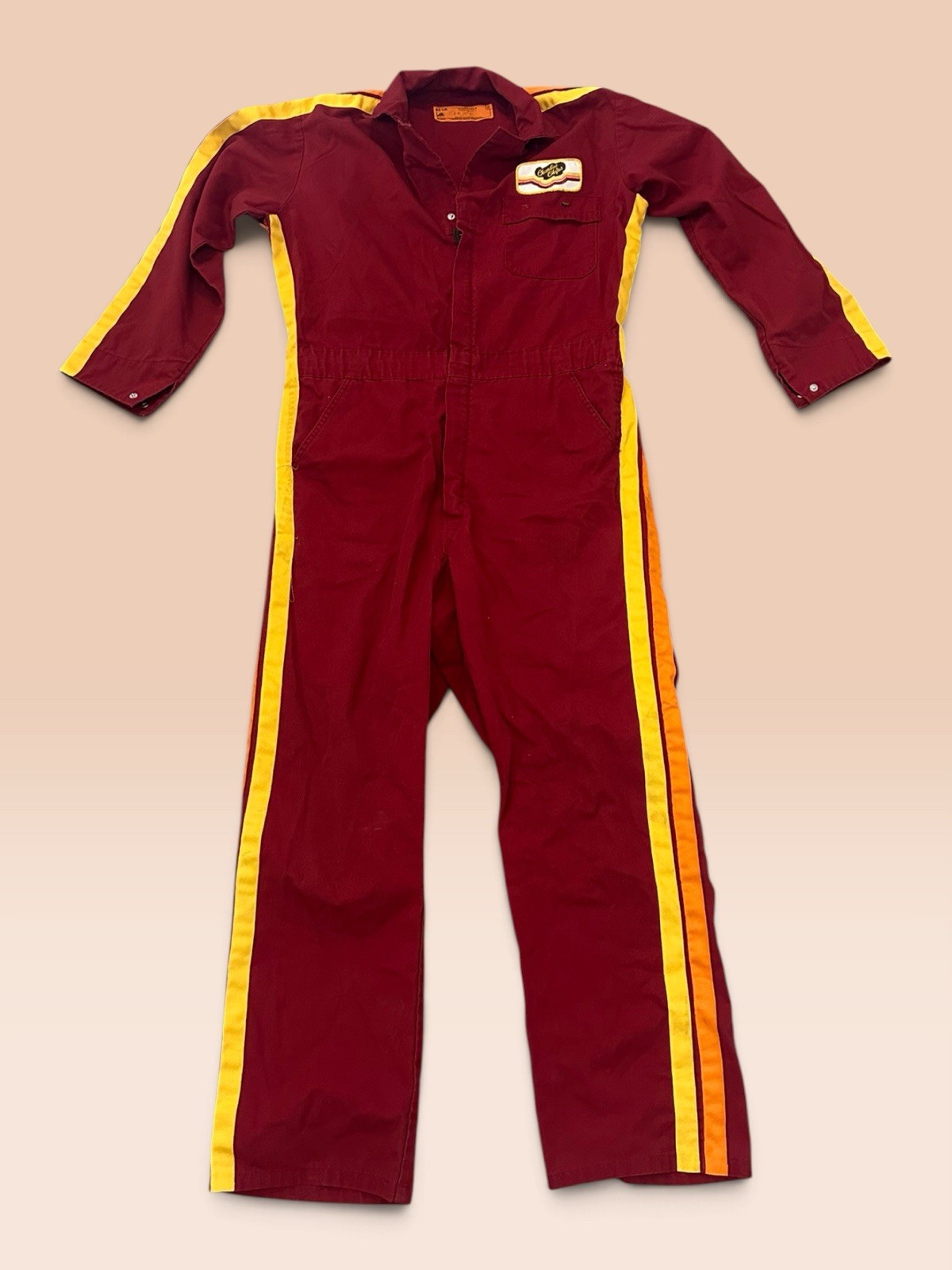 Rare Vintage Charles Chips Promotional Jumpsuits Work Uniform Advertising Red