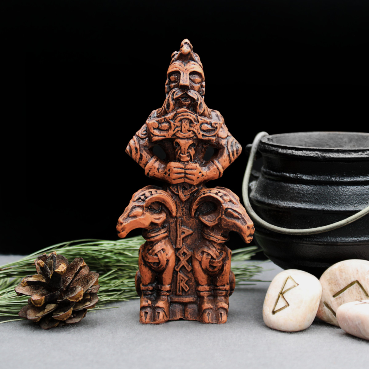 Thor Figurine - Wood Finish - Norse Asatru God Viking Statue - Dryad Design Thor Figurine - Wood Finish - Norse Asatru God Viking Statue - Dryad Design
