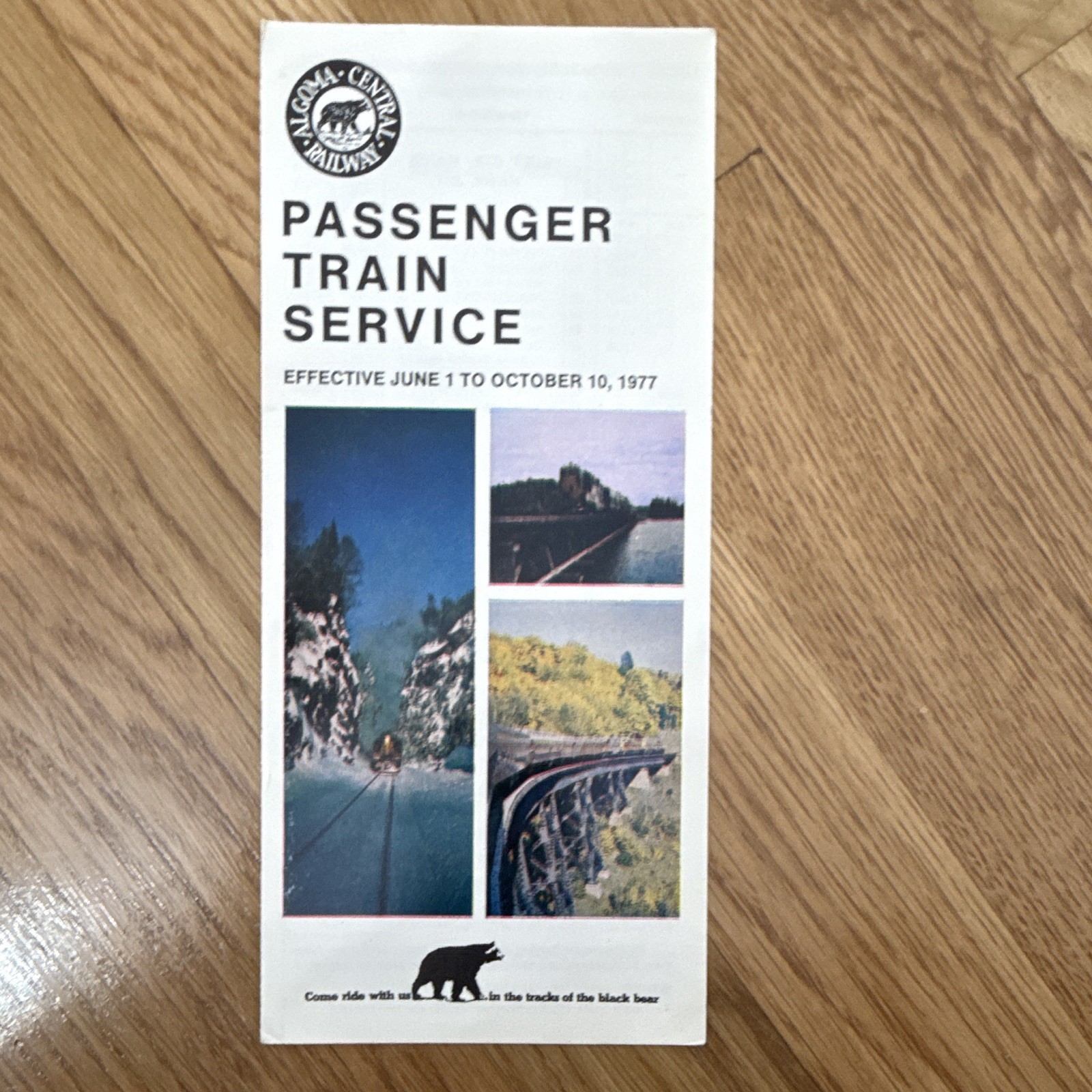 Algoma Central Railway Passenger Train Timetable Brochure Jun-Oct 1977