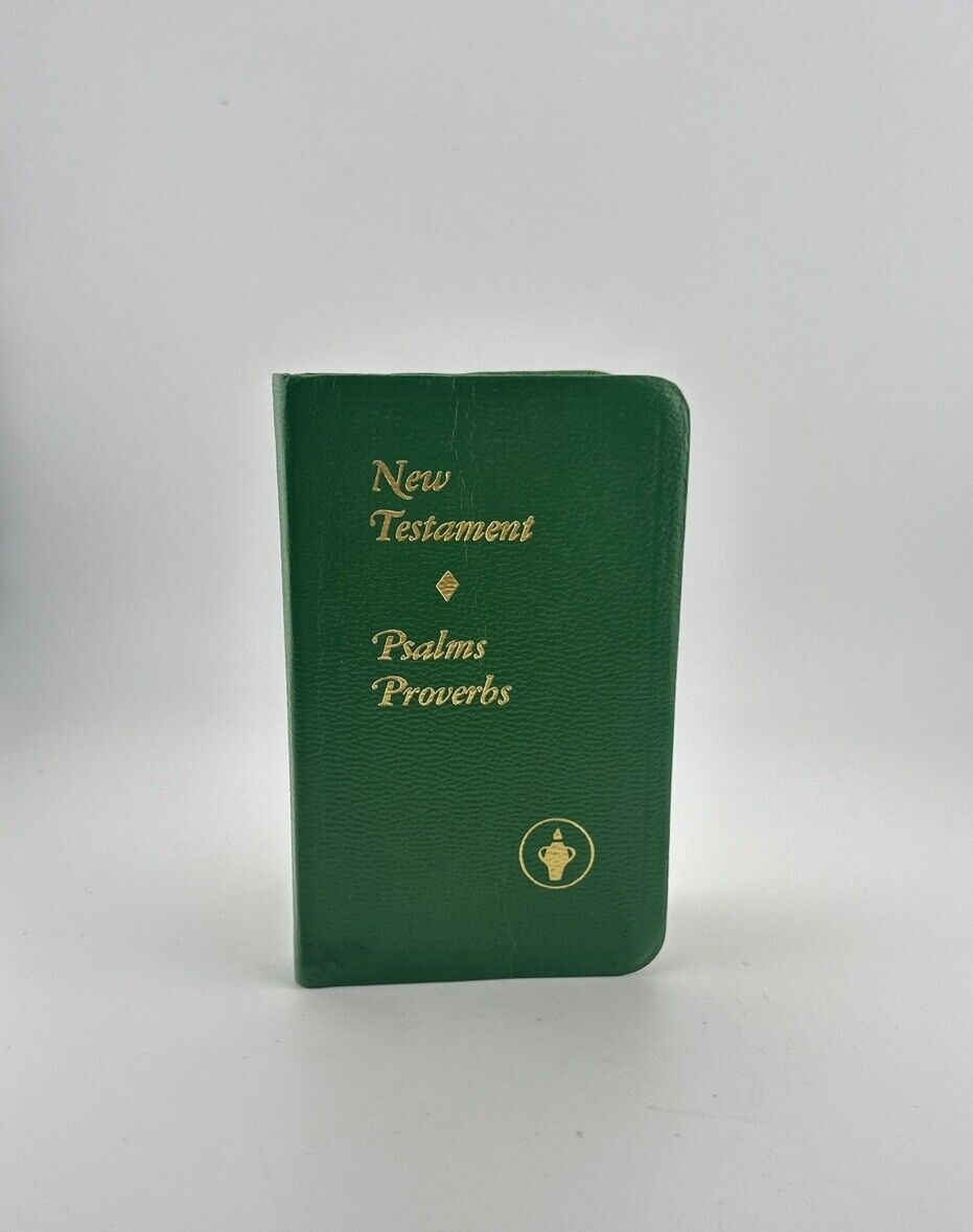 Vintage 1987 KJV Gideon New Testament Psalms Proverbs - Pocket Bible - Green