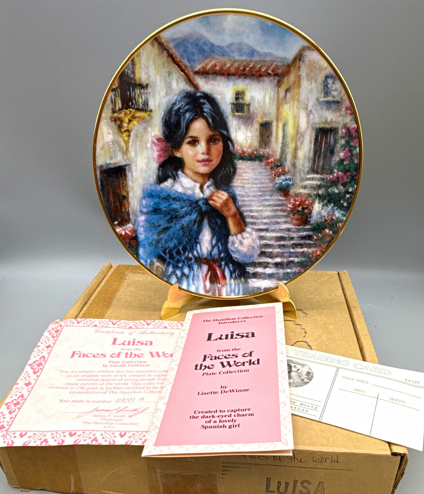 Hamilton Collection Faces of the World LUISA of Spain 23K Gold Collector Plate