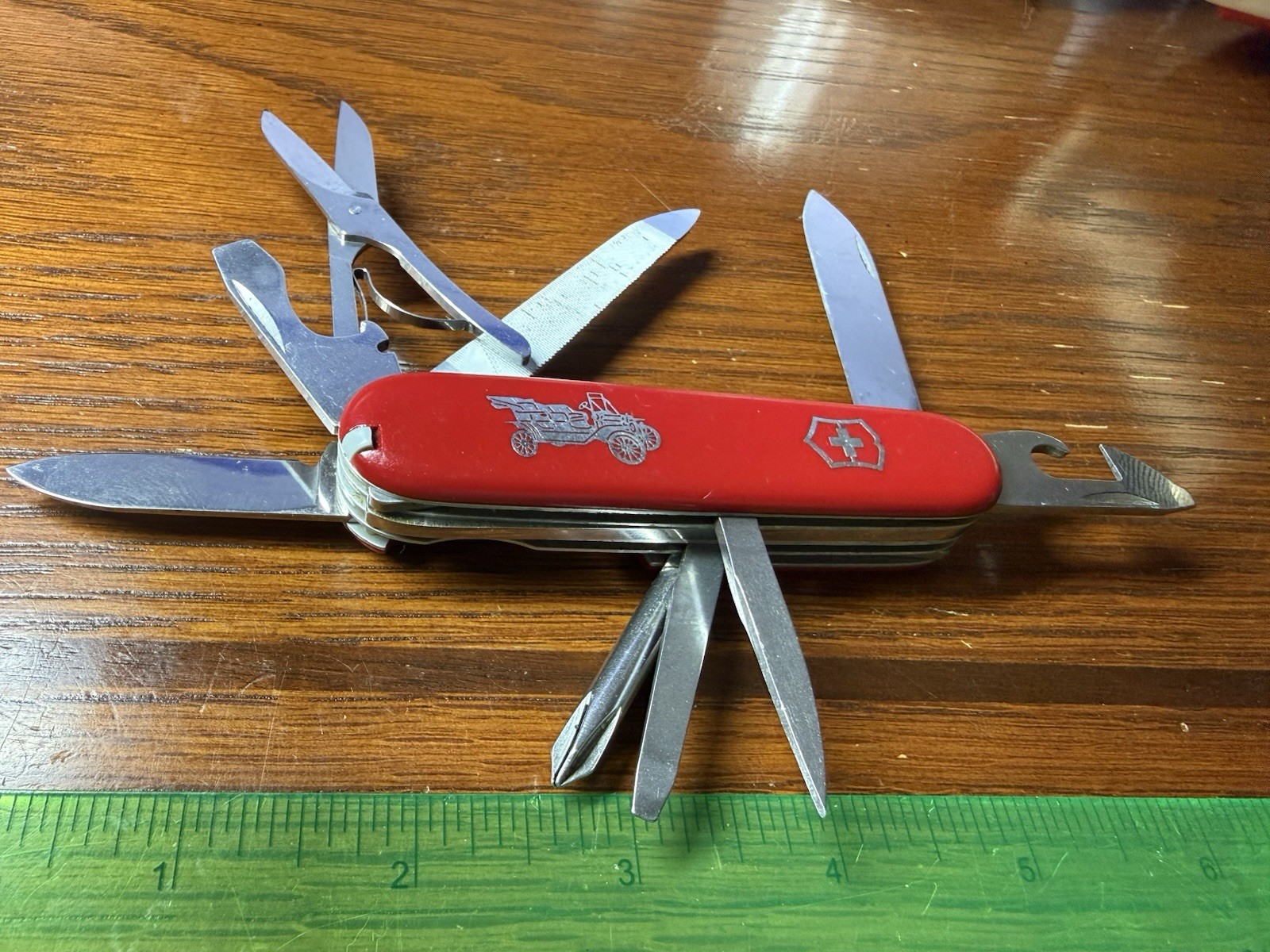 1976-1986 Victorinox Grand Prix 91mm Swiss Army Knife Red Antique Car 4 Layered 1976-1986 Victorinox Grand Prix 91mm Swiss Army Knife Red Antique Car 4 Layered