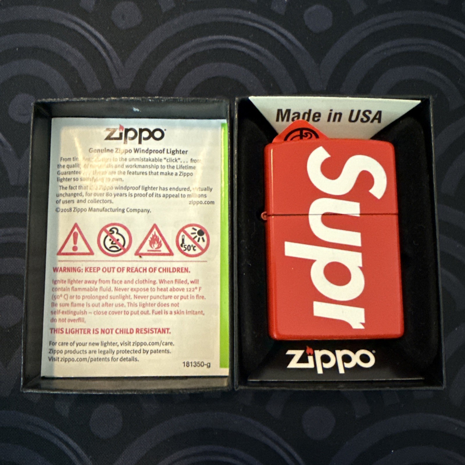 BRAND NEW SUPREME x Zippo Lighter RED Box Logo SS18 BRAND NEW SUPREME x Zippo Lighter RED Box Logo SS18
